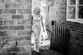Bride getting ready to leave for the wedding