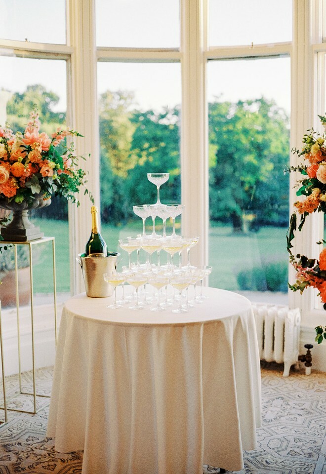 Champagne tower at Clevedon Hall