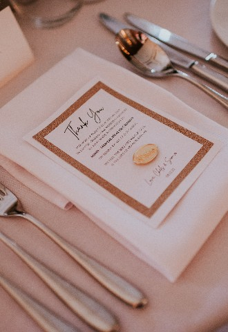 Mental health charity wedding favour of a donation at Hedsor House Buckinghamshire