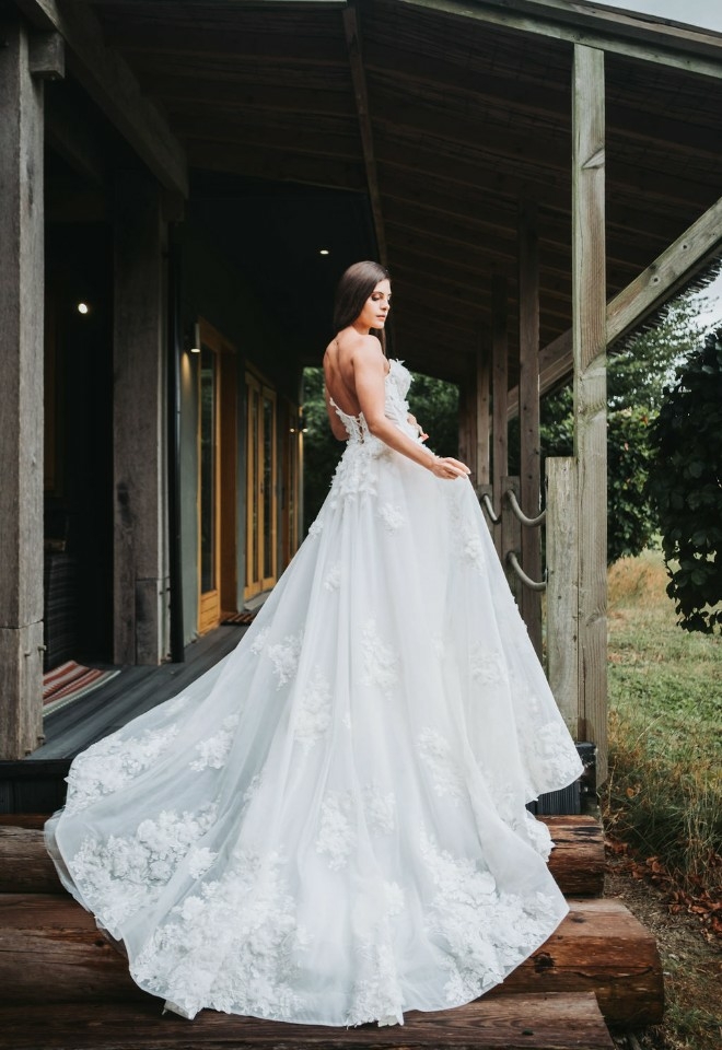 Model Bride standing outside the Lodge