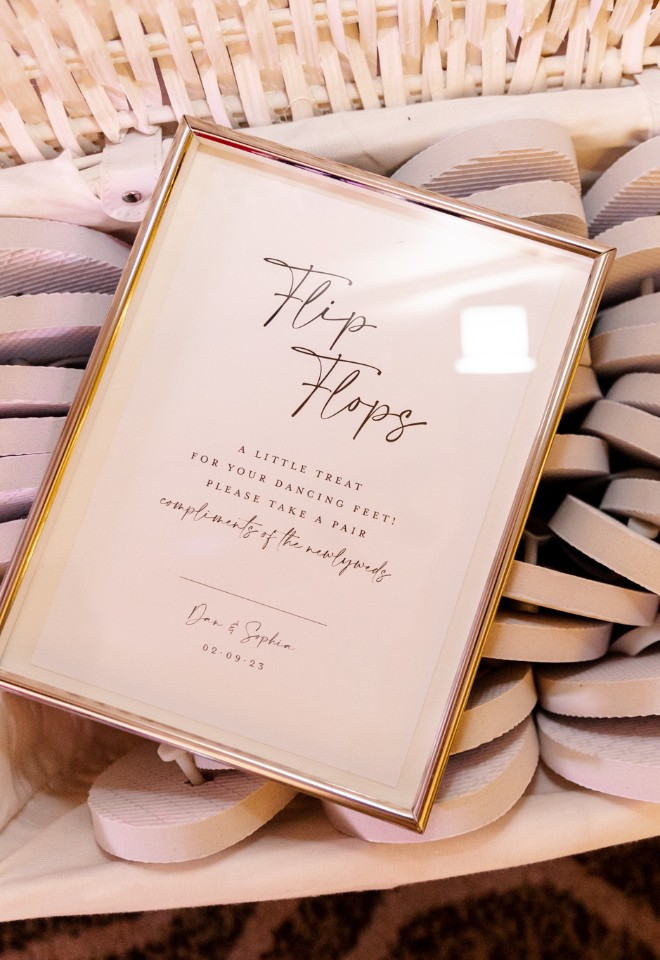 Flip flops for wedding guests