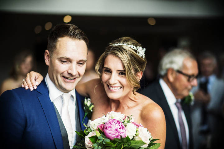 Alex and Chris - Navy and Pink Barn Wedding in Surrey gallery image
