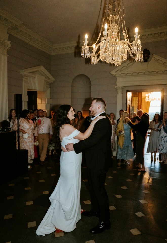 Bride and groom having their first dance