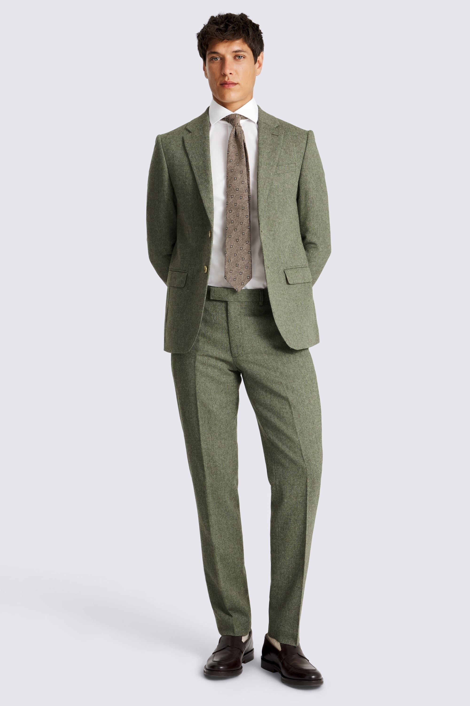 Moss Slim Fit Herringbone Suit