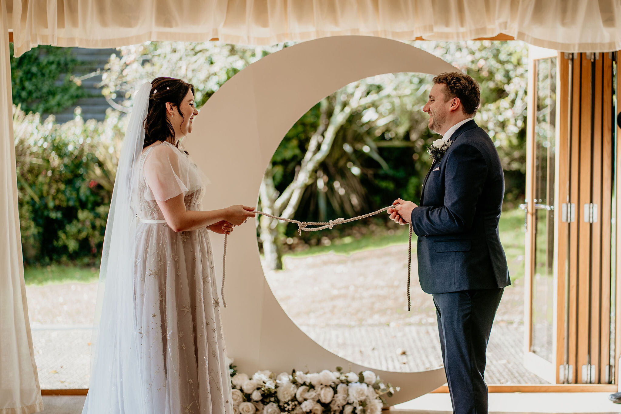 Knot Tying ritual at Tredudwell Manor Wedding ceremony 