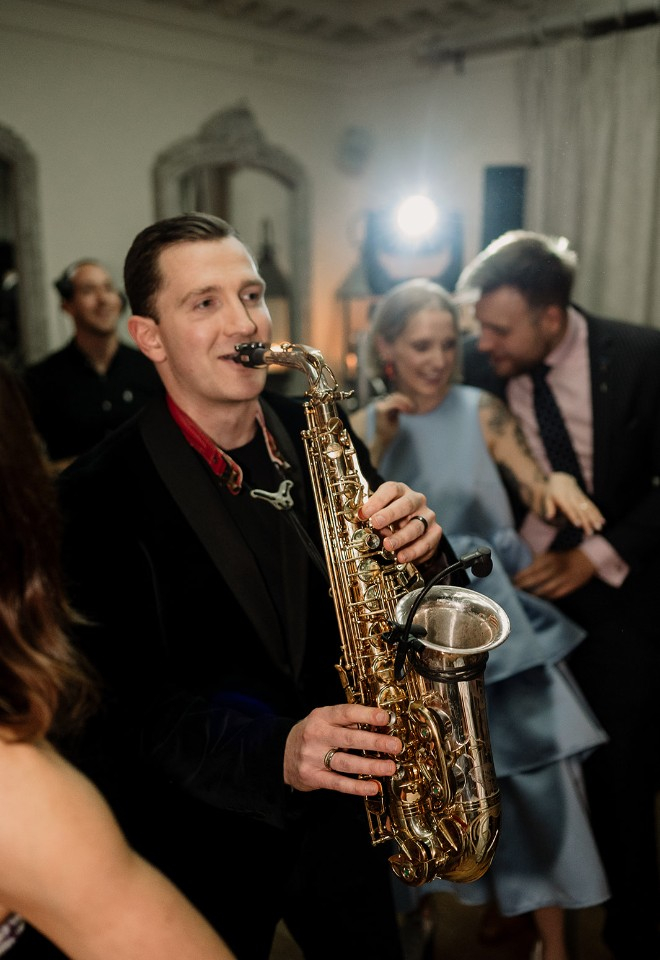 Saxophonist performing
