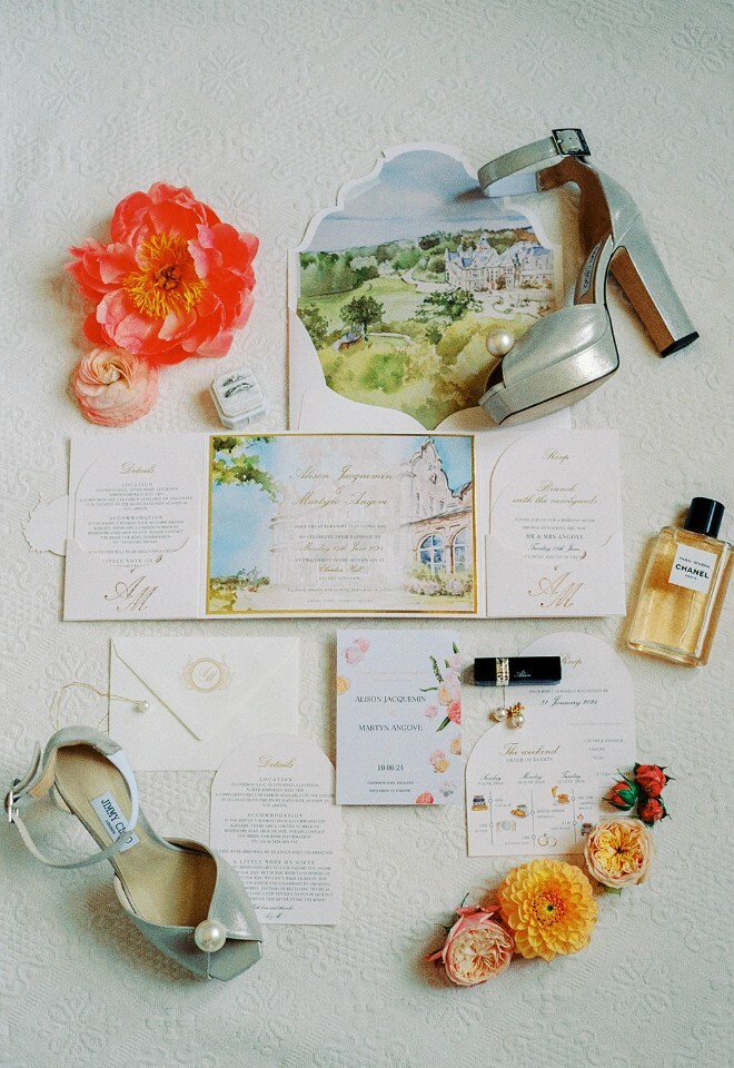 Wedding stationery at Clevedon Hall