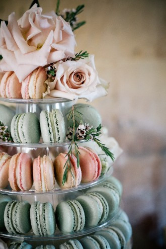 Lapstone Barn Real Wedding Macaron Cake Details