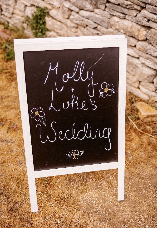 Wedding Signage stating "Molly and Lukes Wedding"