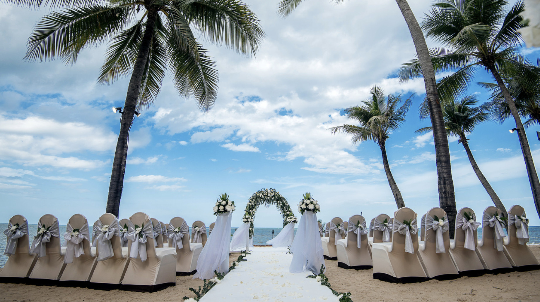 A destination wedding ceremony