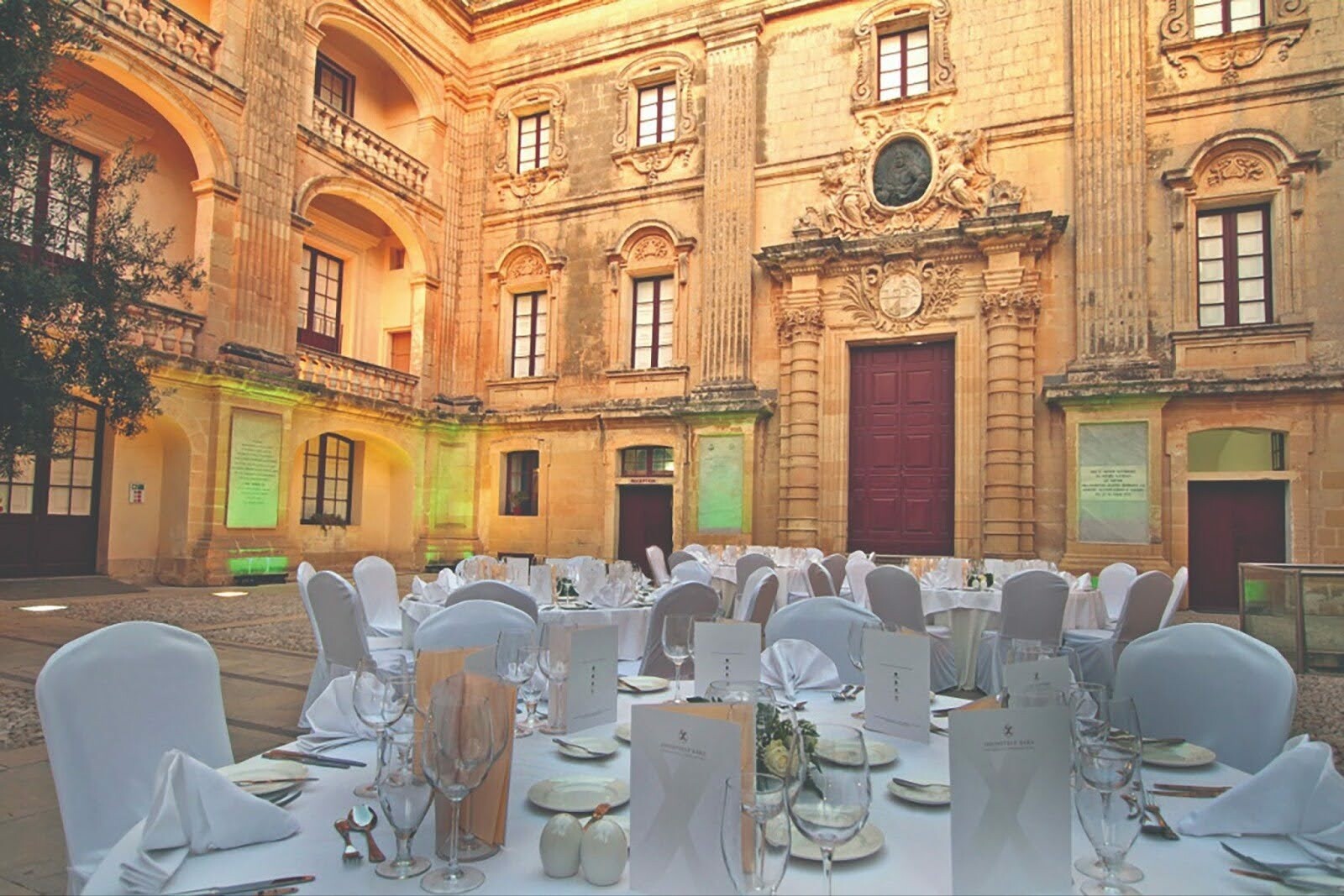 Wedding breakfast at a heritage site in Malta