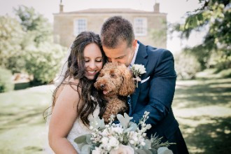 Lapstone Barn Real Wedding Couple and their Dog