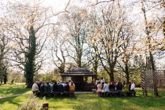 Outdoor wedding ceremony at The Oak Tree of Peover