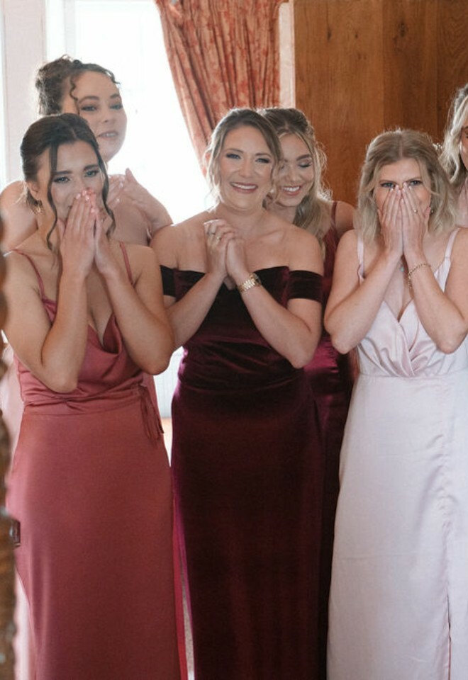 Bridesmaids wedding dress reveal