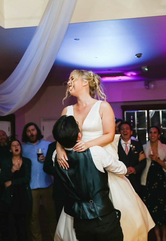 Eric and Faiths first dance at Mitton Hall real wedding