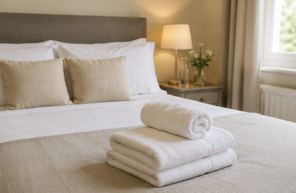 A spare bed set up