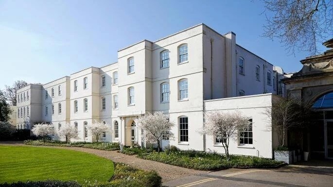 Exterior of Sopwell House in St Albans, showing the country house hotel set within landscaped gardens