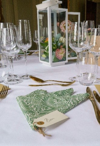 Wedding Breakfast set-up at Davenport House