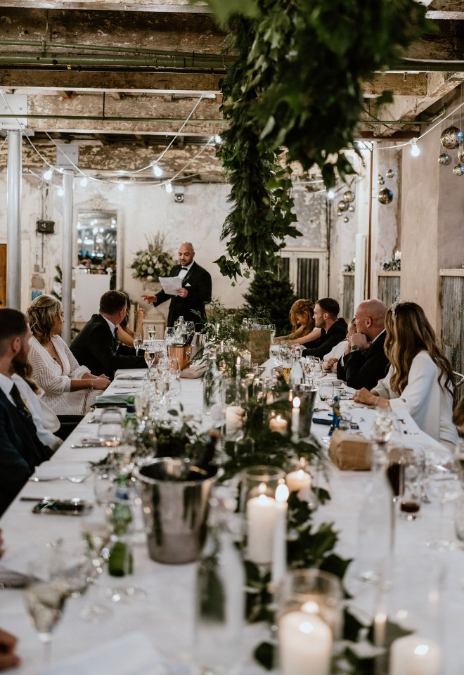 Speeches at the top wedding table
