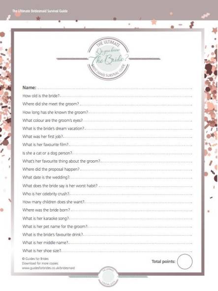 FREE Hen Party Games to Print Out and Keep! | Guides for Brides
