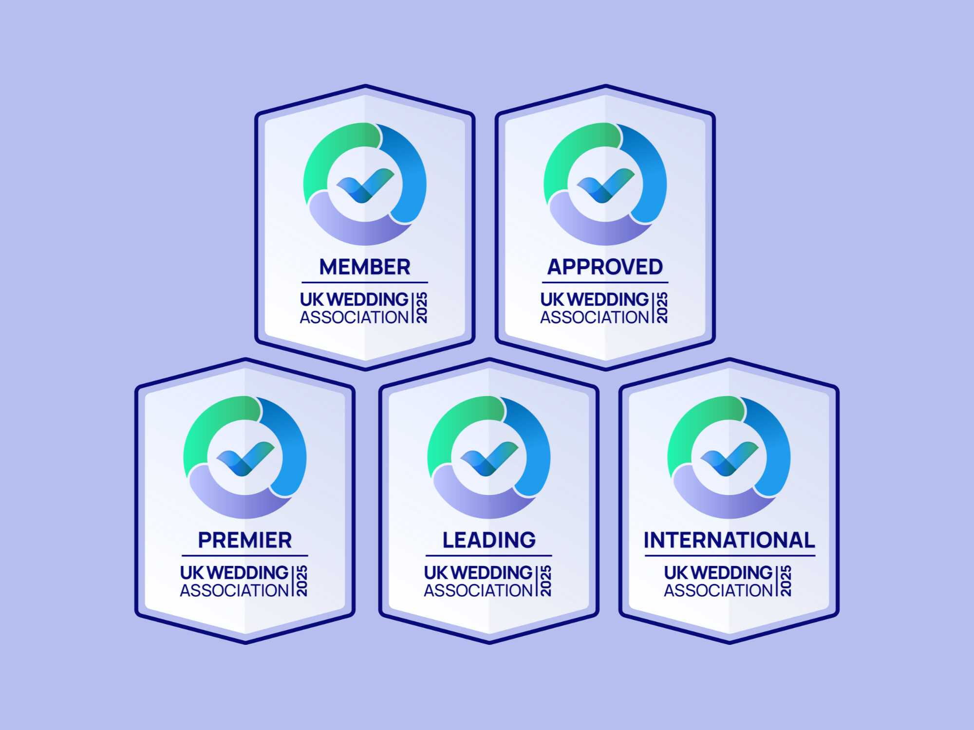 The badges of the UK Wedding Association