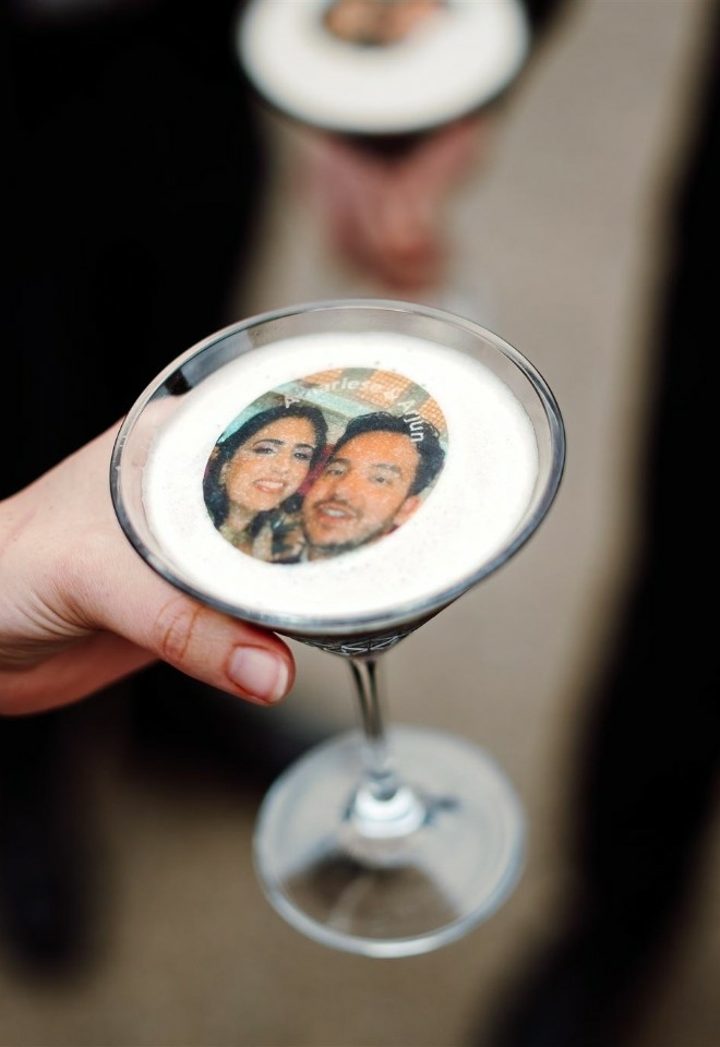 Couple caricature on an espresso martini