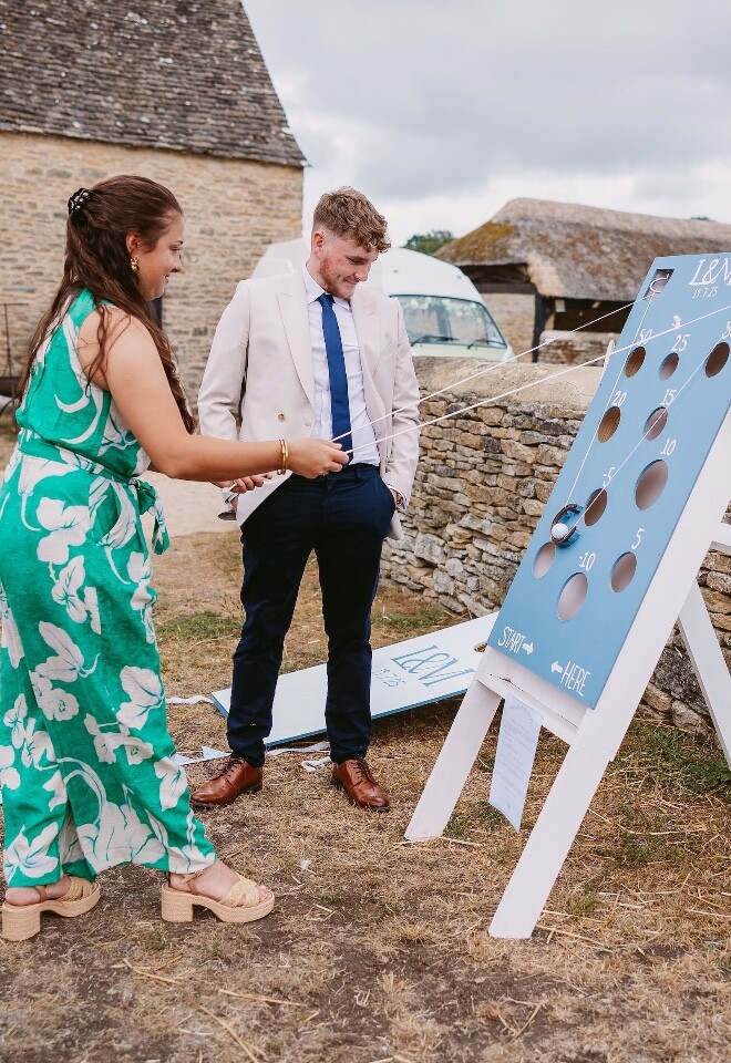 Garden Games at Cogges Manor Farm Wedding Venue in the Cotswolds