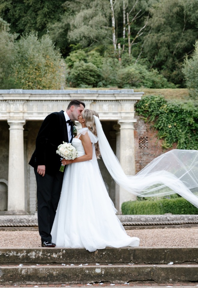 bridal portraits in venue grounds