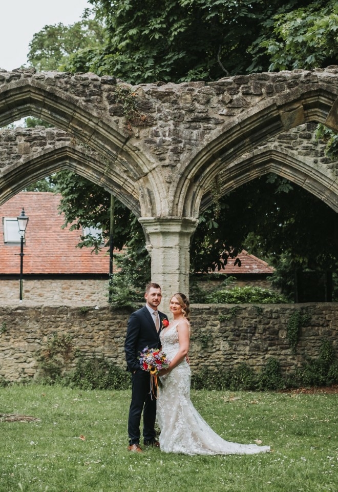 Kyle and Rosie posing in the garden