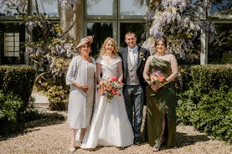 Eve and Matt Real Wedding at Ashridge House with grooms mum and sister