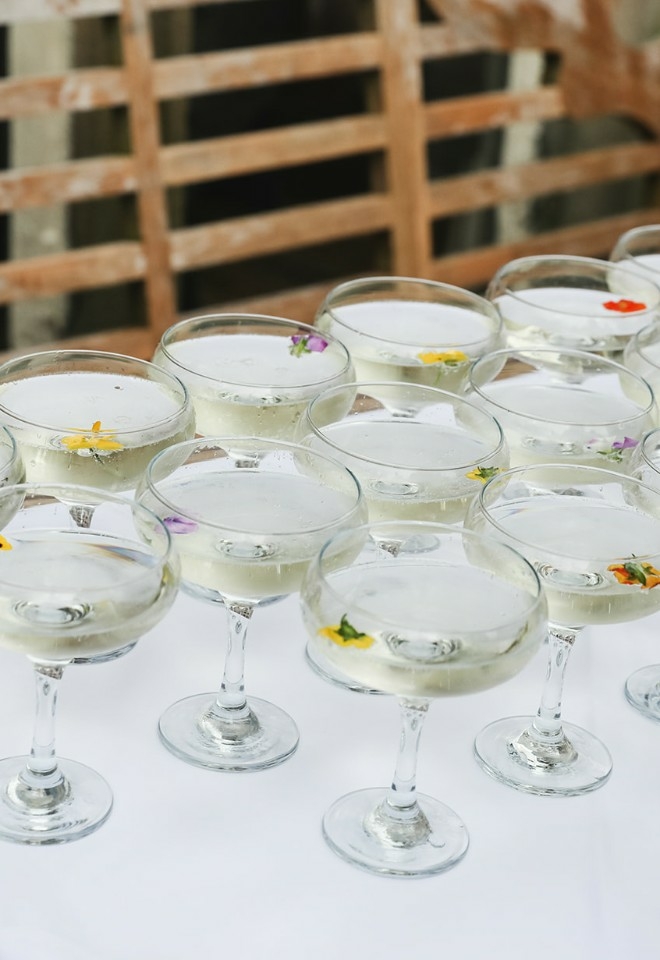 Drinks at Mitton Hall Real Wedding