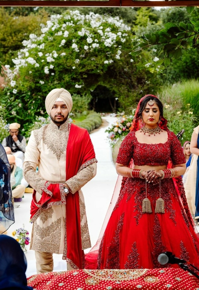 Couple standing and praying to god