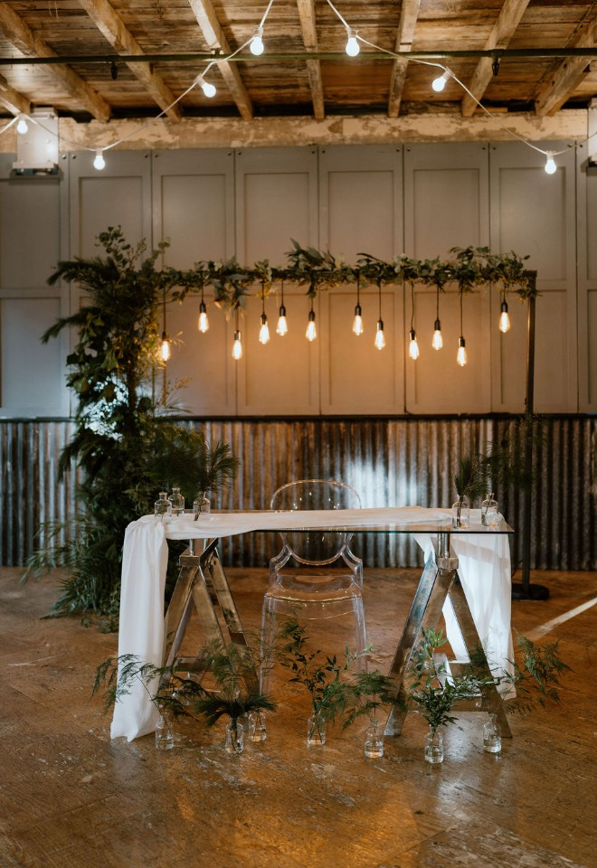 Wedding Ceremony Table at Holmes Mill