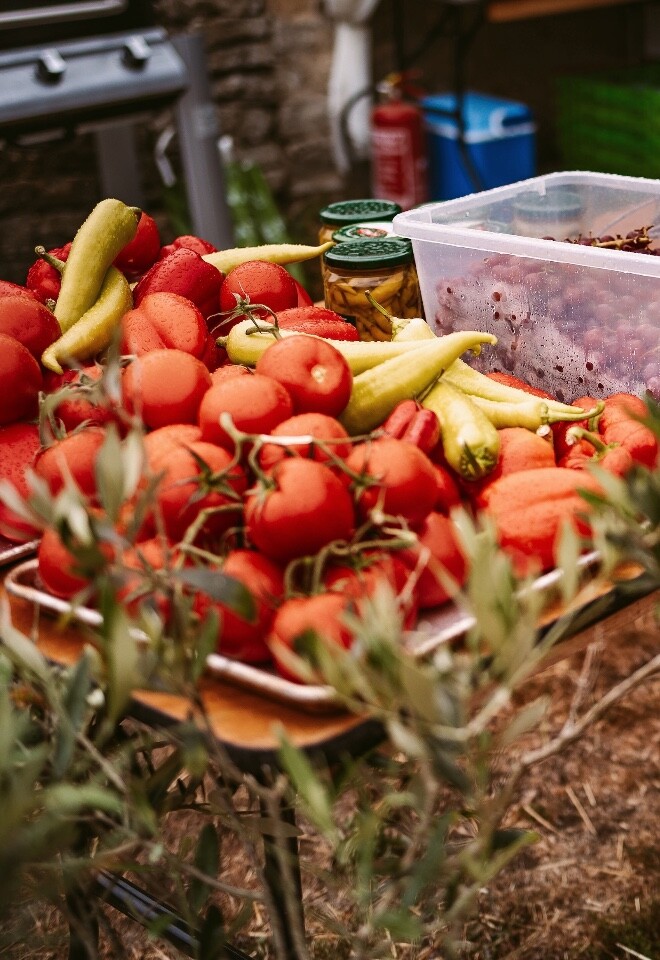 catering at wedding fresh produce fruit and veg