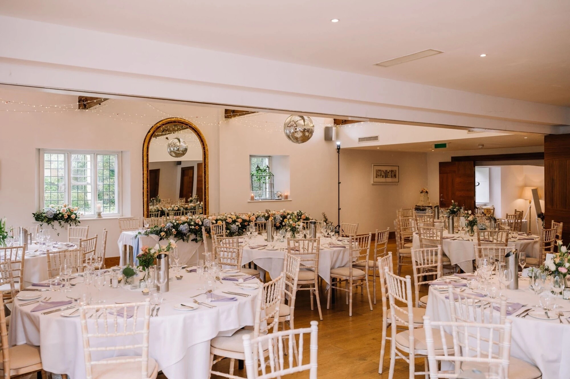 wedding venue set up at Cotswold House Hotel & Spa in Gloucestershire, Chipping Campden