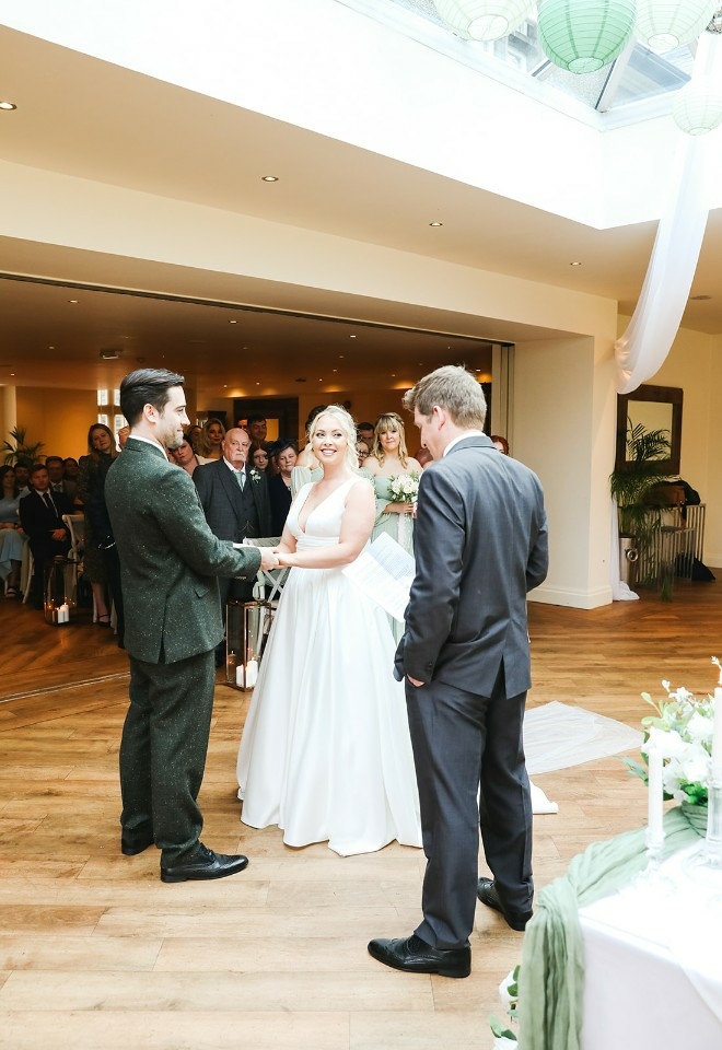 Wedding ceremony at Mitton Hall