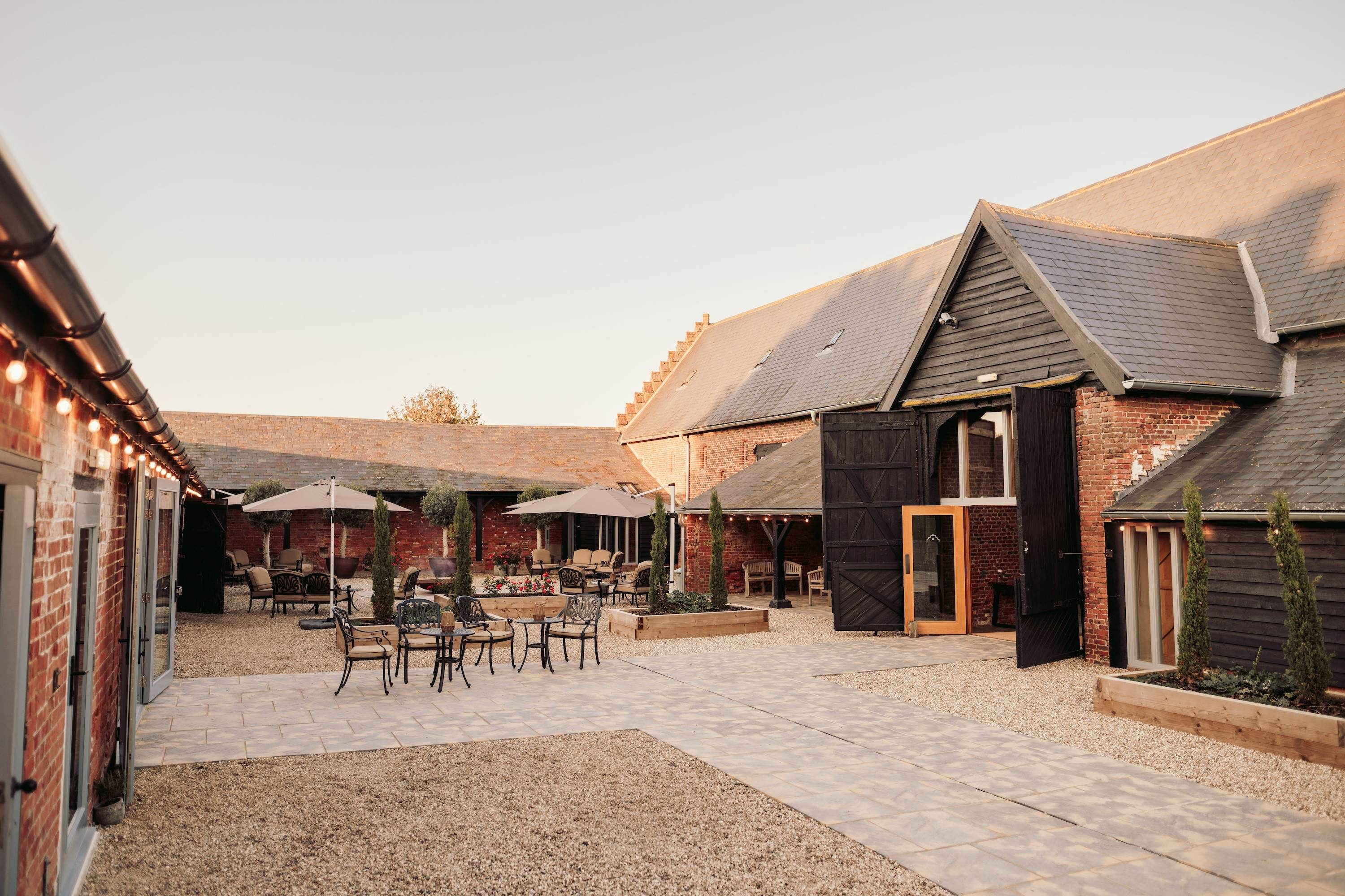 Courtyard and exterior barn of Copdock Hall