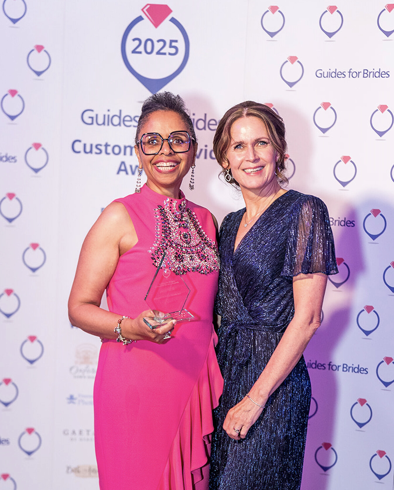 Jennifer Patrice Celebrant with Alison Hargreave from Guides for Brides at the Customer Service Awards 2025