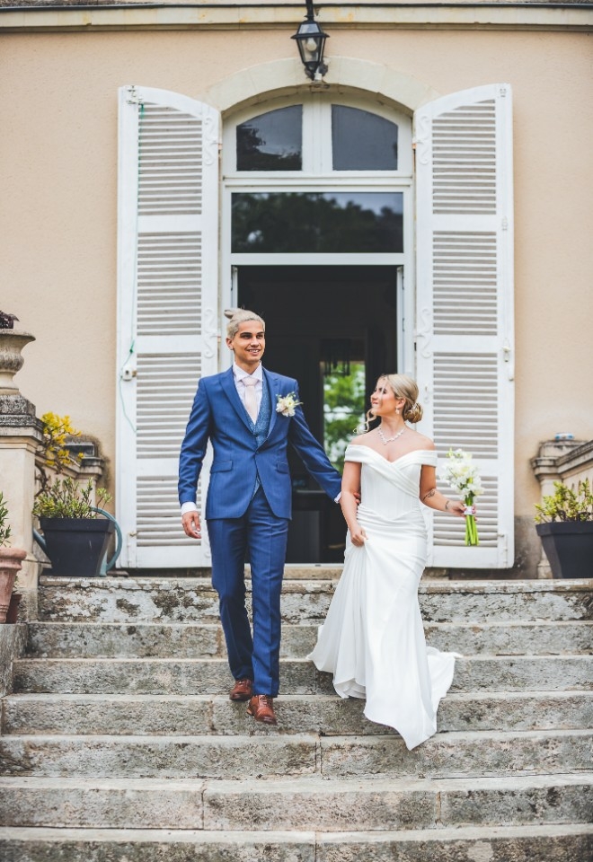 Bride and groom at the styled shoot at Chateau Vary