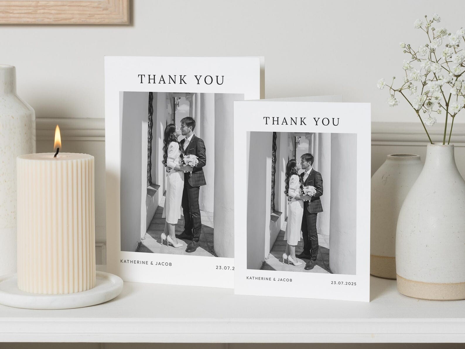 Personalised Gloss or Matte Finish Wedding Thank You Card