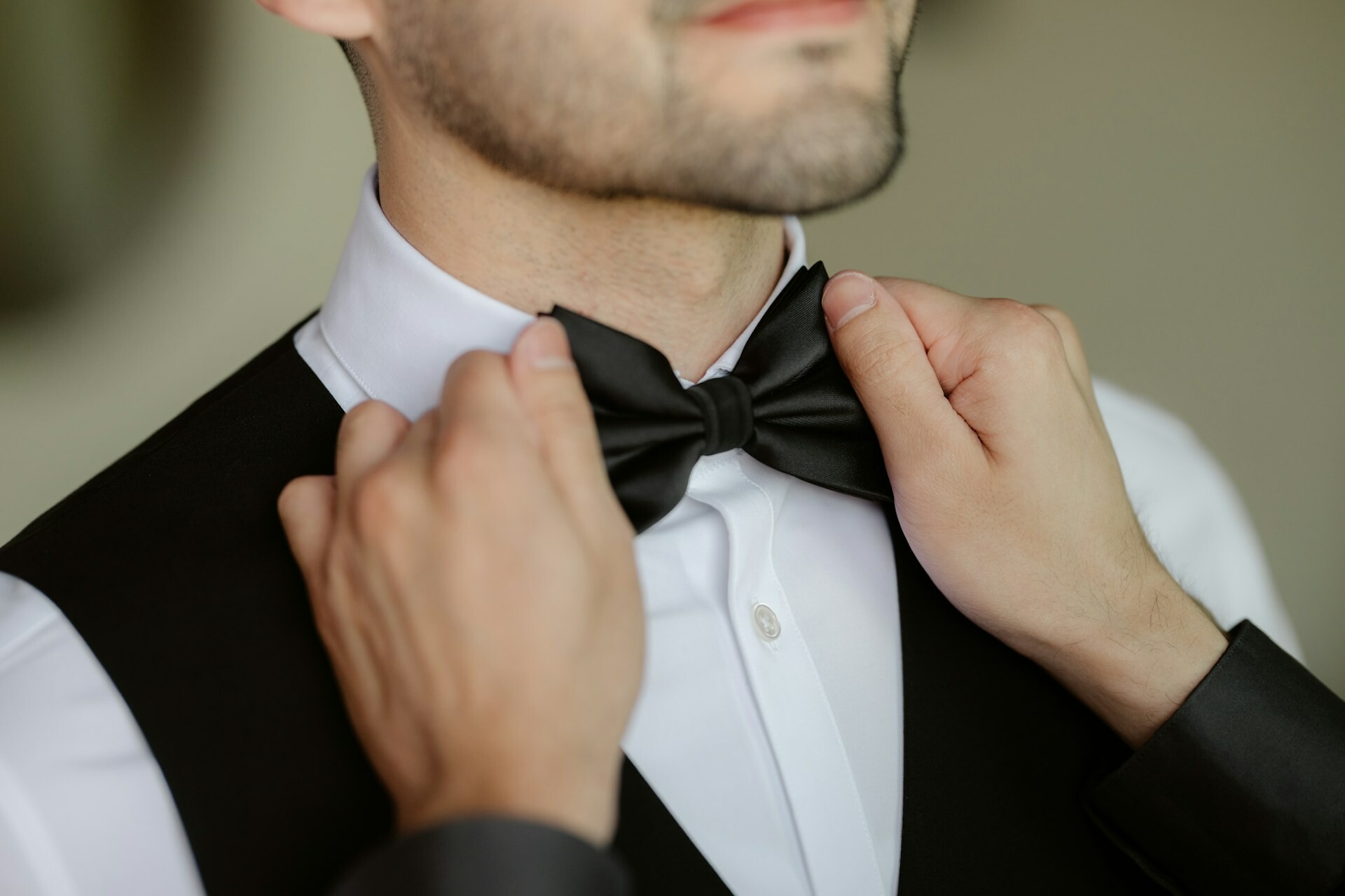 Groom getting ready