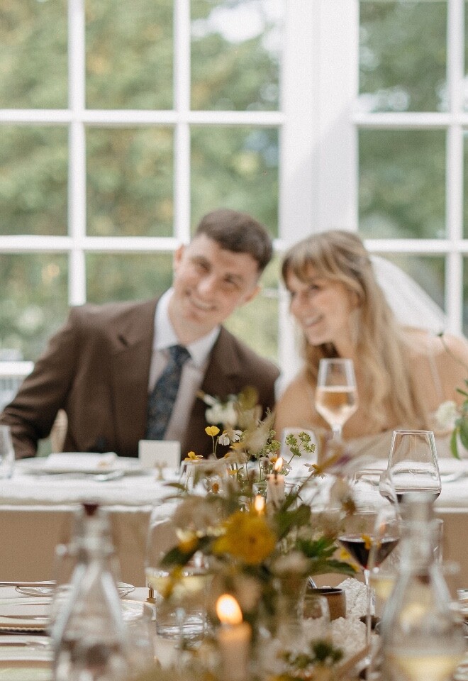 Bride and Groom at the wedding reception