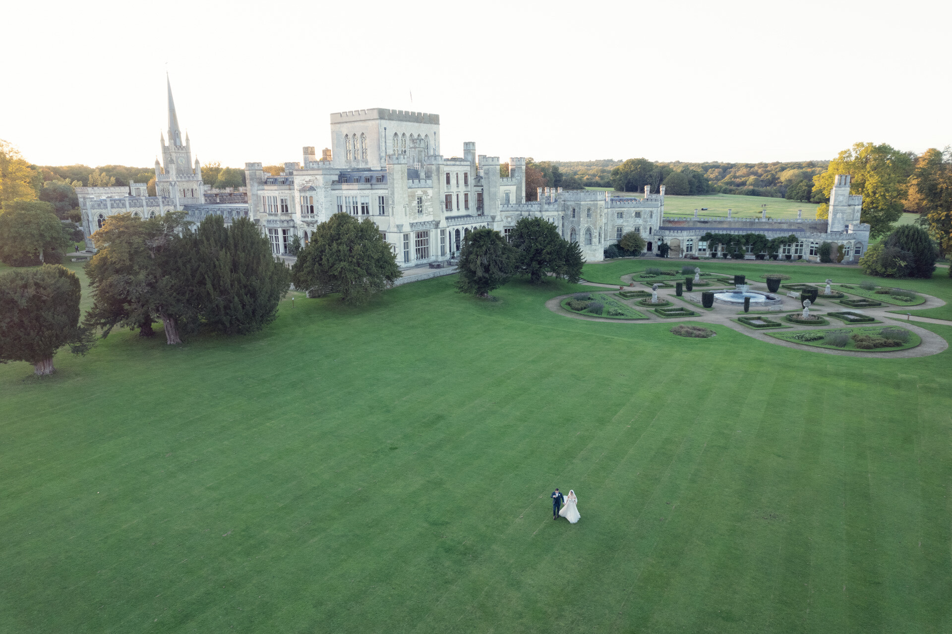 Aerial shot of Ashridge House
