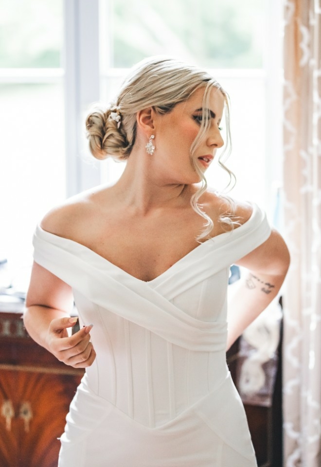 Bride getting ready at Chateau Vary
