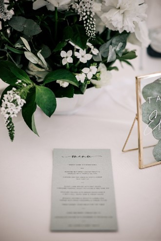 menu at Ardington House Wedding