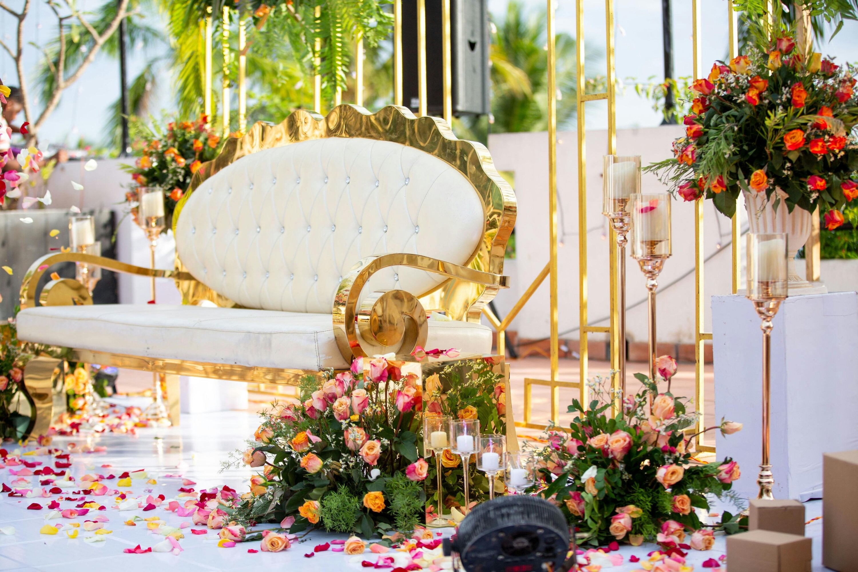 Wedding reception set up by wedding planner