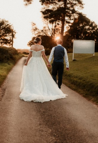 Wedding couple sunset shot at Southdowns Manor West Sussex