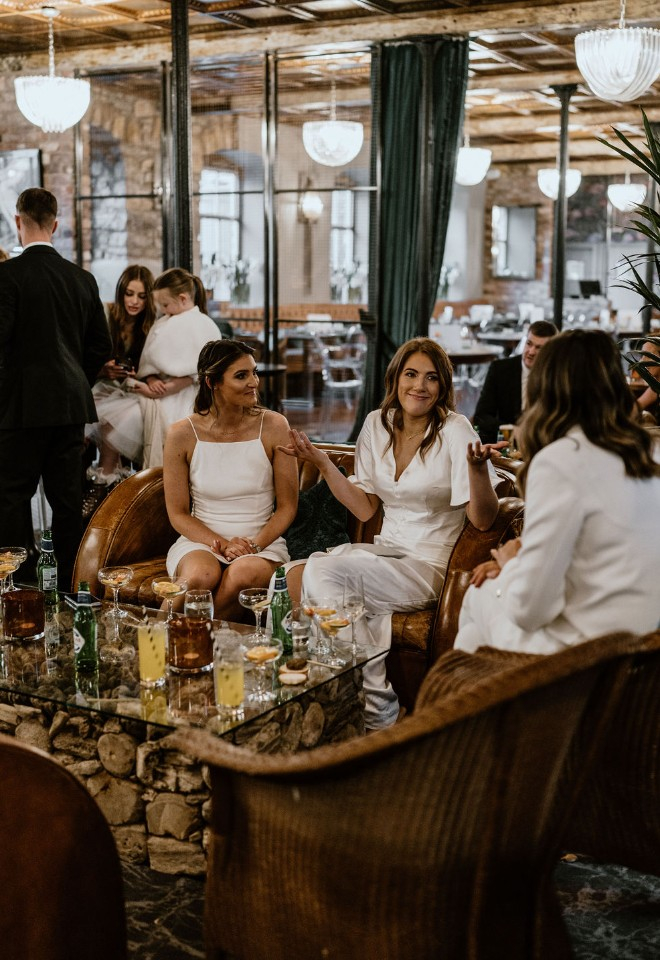 Bridesmaids at the drinks reception