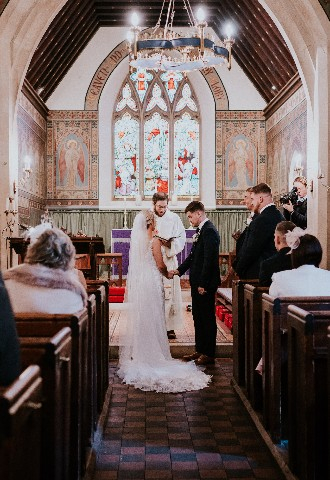 Wedding ceremony at Church near Hedsor House wedding venue