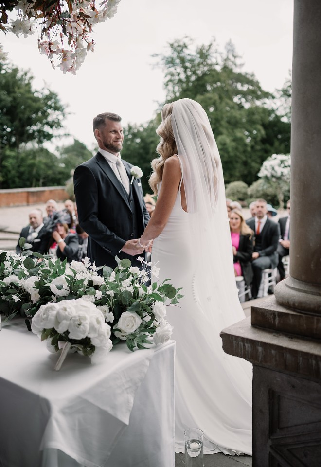 Bride and groom during wedding ceremony